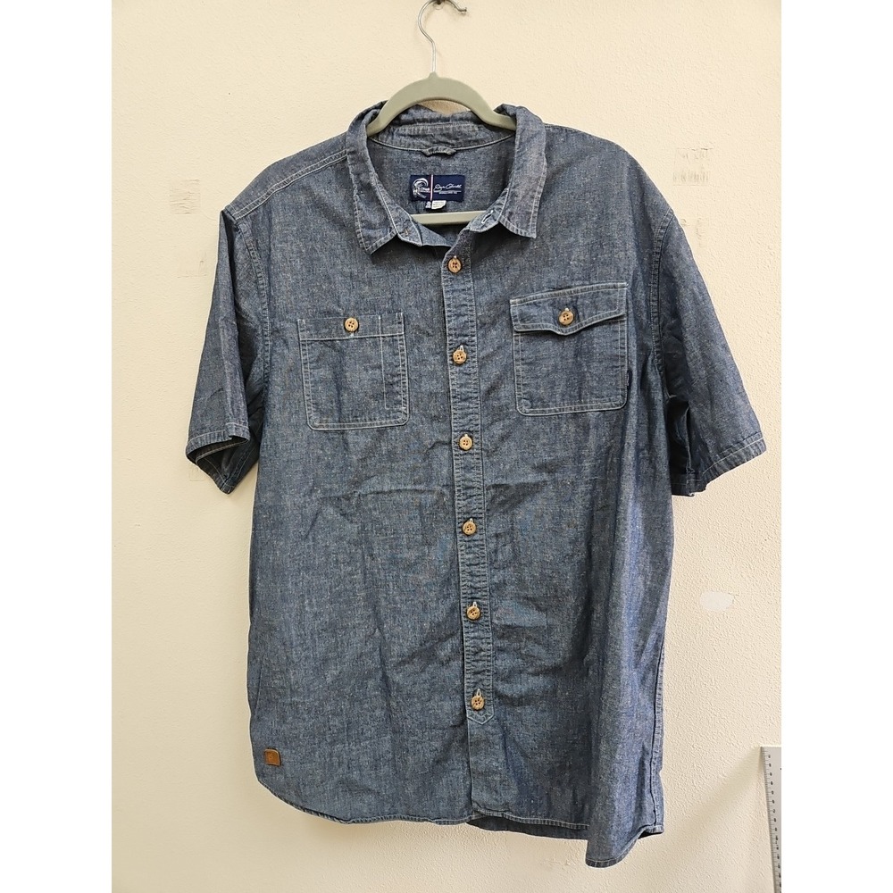 O'Neill Short Sleeve Double Pocket Button-up Shirt Denim Men Size Xl